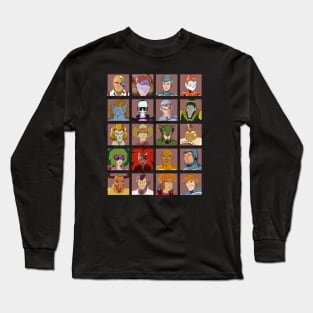SilverHawks Characters. Quicksilver, Steelheart, Steelwill, Mon*Star, Hardware, Timestopper, Yes-Man, Smiley and many more! Long Sleeve T-Shirt